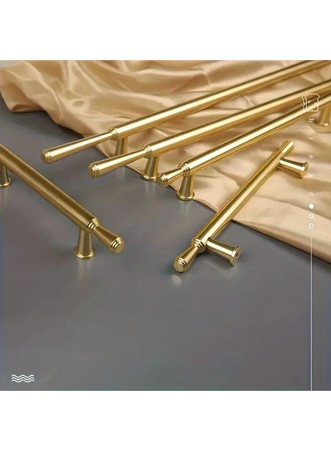 128MM Hole Spacing 4PCS Modern Nordic Cabinet Handles Golden Aluminum Alloy Drawer Pulls - Image 1